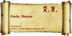 Rada Manna névjegykártya